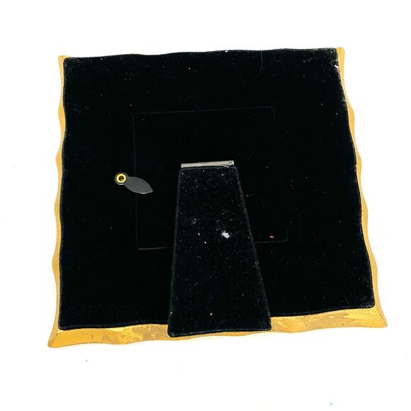 Terragrafics goldtone photo picture frame square chunky textured 3" square - Picture 5 of 5